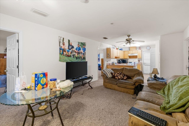 615621 N Woodward Ave -, Unit Tallahassee, FL 32304 - living area with light carpet and ceiling fan