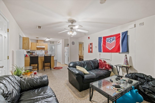 615621 N Woodward Ave -, Unit Tallahassee, FL 32304 - living area with ceiling fan and light carpet