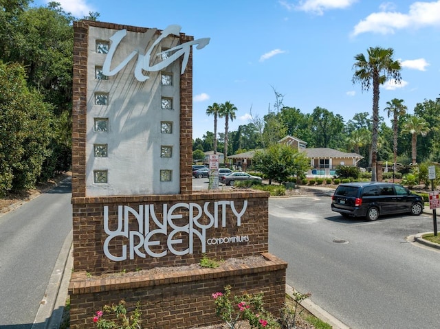 view of community sign