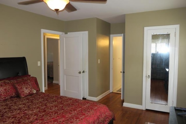 915 Hillcrest Ave, Quincy, FL 32351 - bedroom with wood finished floors, baseboards, and a ceiling fan