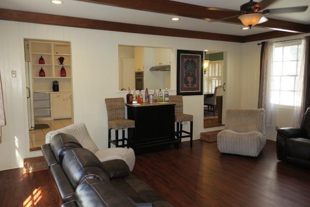 915 Hillcrest Ave, Quincy, FL 32351 - living room featuring wood finished floors, ceiling fan, and recessed lighting