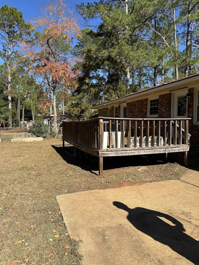 view of yard featuring a deck