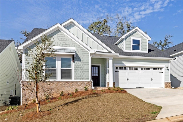 craftsman-style house featuring central AC