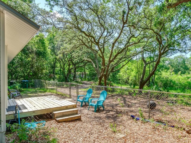 view of playground featuring a deck