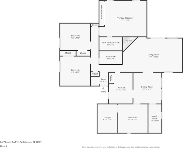 6427 Count Turf Trl, Tallahassee, FL 32309 - floor plan / room layout