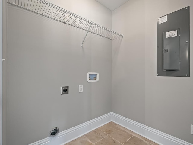 100 Kiowa Trl, Crawfordville, FL 32327 - laundry room with hookup for an electric dryer, laundry area, washer hookup, baseboards, and electric panel