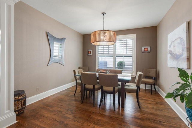 2642 Opequon Bnd, Tallahassee, FL 32312 - dining area featuring dark wood-type flooring and baseboards