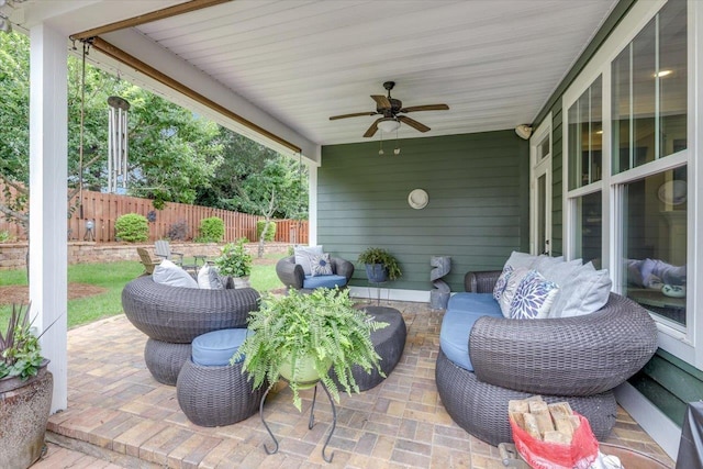 2642 Opequon Bnd, Tallahassee, FL 32312 - view of patio / terrace featuring a ceiling fan and an outdoor hangout area