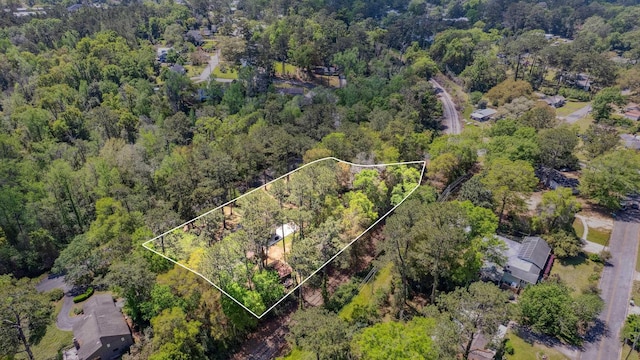 aerial view with a forest view
