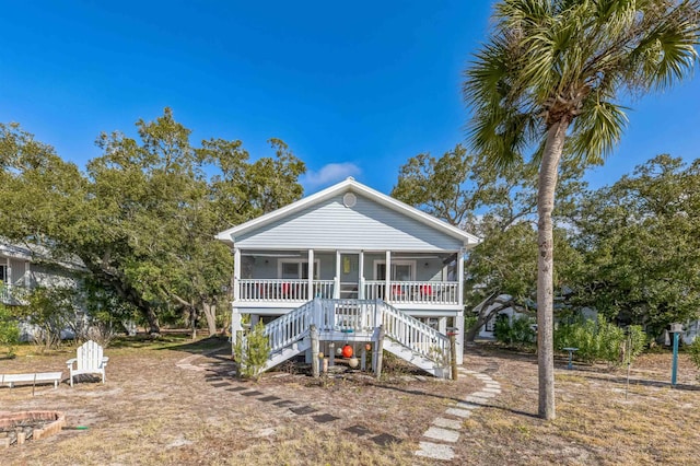 coastal home with a sunroom