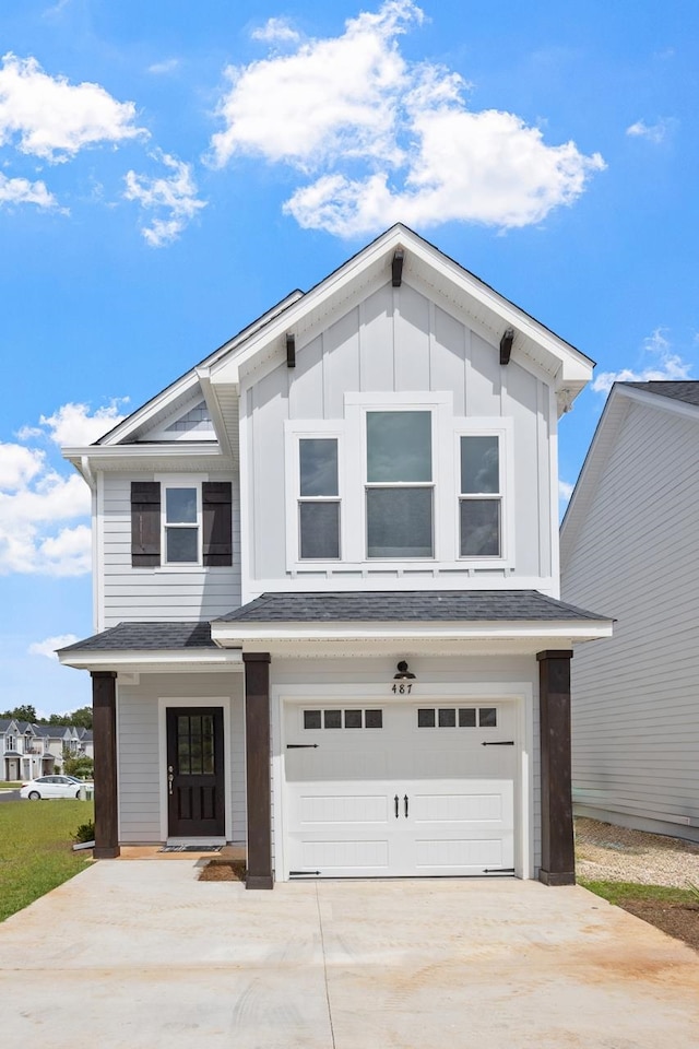 view of front of home with a garage