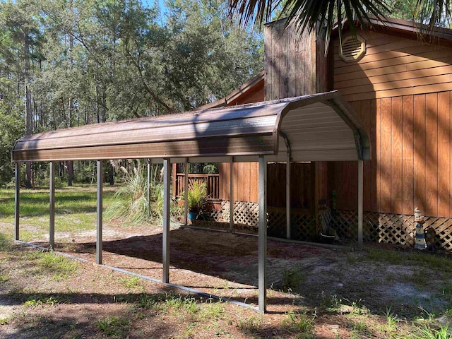 view of car parking with a carport