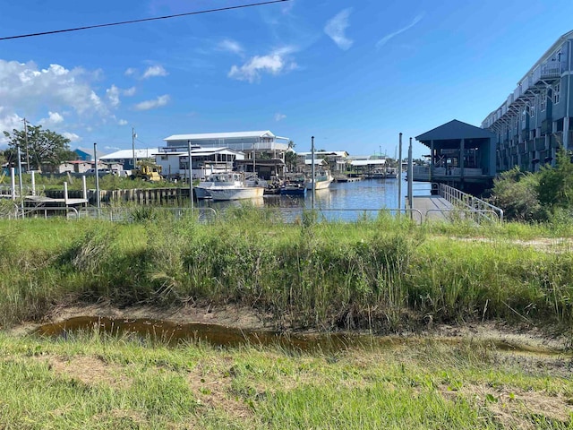 exterior space with a boat dock