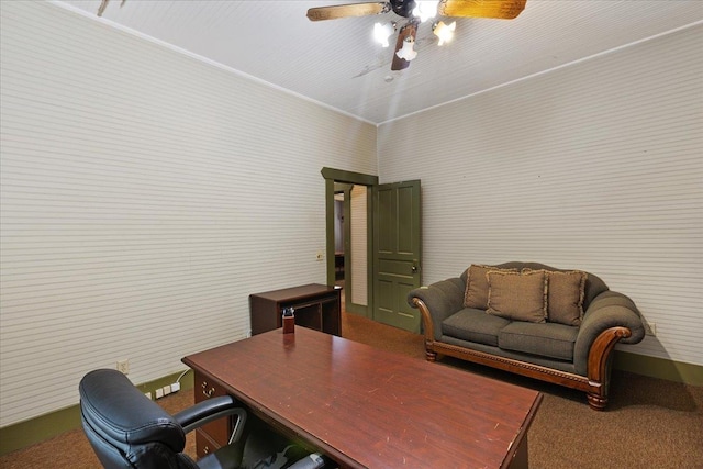 315 W Green St, Perry, FL 32347 - carpeted office featuring a ceiling fan