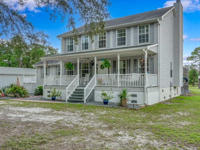 view of front of property with covered porch