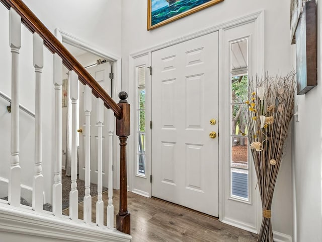 foyer featuring hardwood / wood-style flooring