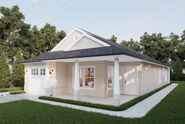 606 Hampton Ave, Tallahassee, FL 32310 - view of front of house with a garage, roof with shingles, and a front lawn
