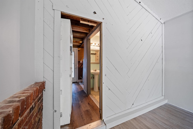 2401 Hideaway Ct, Tallahassee, FL 32303 - corridor featuring wood finished floors