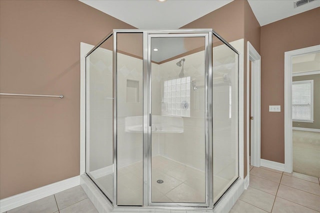 5127 Wild Rose Way, Tallahassee, FL 32312 - bathroom with tile patterned floors and a stall shower