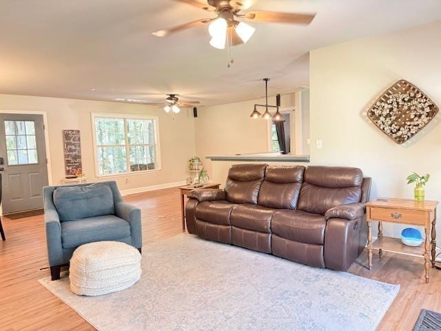 415 Hunters Trce, Crawfordville, FL 32327 - living room with ceiling fan and wood finished floors