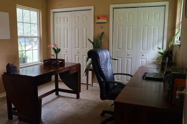 view of tiled office