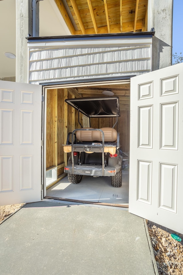 view of garage