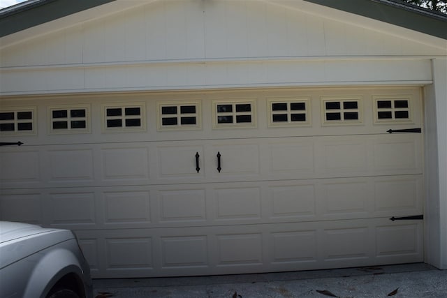 view of garage