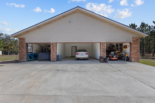 garage with a carport