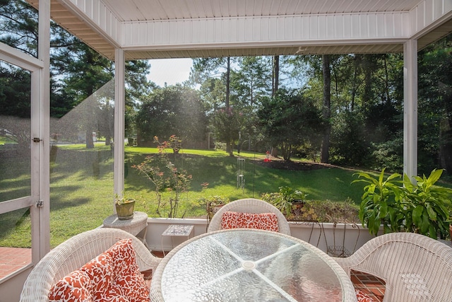 view of sunroom