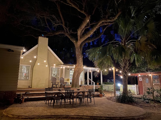 3206 Old Bainbridge Rd, Tallahassee, FL 32303 - patio at night with fence