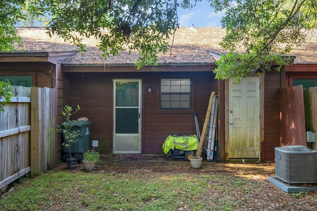 view of outbuilding with central AC