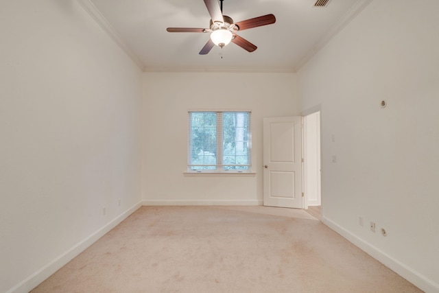 3283 Gramercy Pl, Tallahassee, FL 32308 - carpeted empty room with ornamental molding and ceiling fan