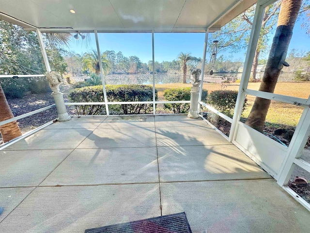 view of unfurnished sunroom