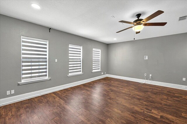 3974 Paeonia Ct, Tallahassee, FL 32305 - unfurnished room with ceiling fan, dark wood finished floors, baseboards, and recessed lighting