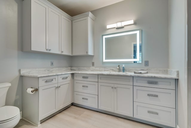 2605 Antietam Trl, Tallahassee, FL 32312 - bathroom with toilet, vanity, and wood finished floors