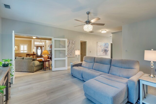 2605 Antietam Trl, Tallahassee, FL 32312 - living room featuring ceiling fan and light wood-style floors