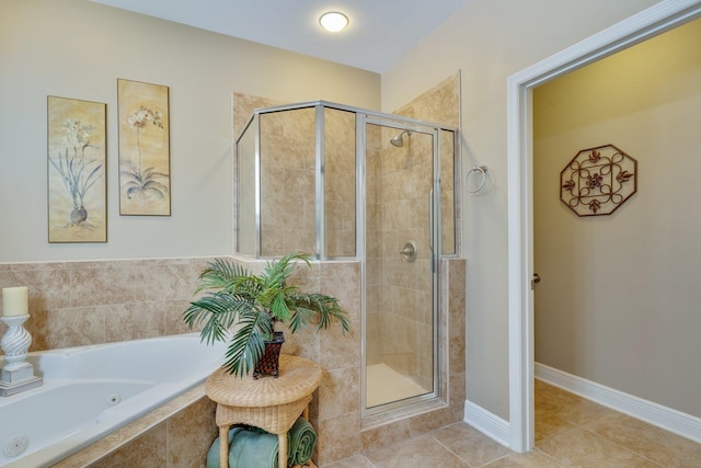 2605 Antietam Trl, Tallahassee, FL 32312 - bathroom with a stall shower, tile patterned flooring, and a whirlpool tub