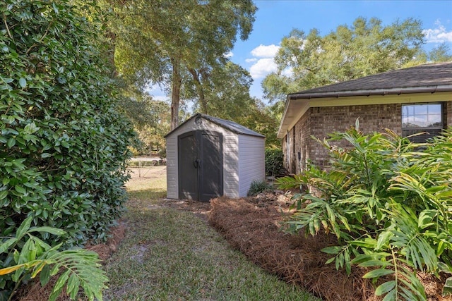 view of shed