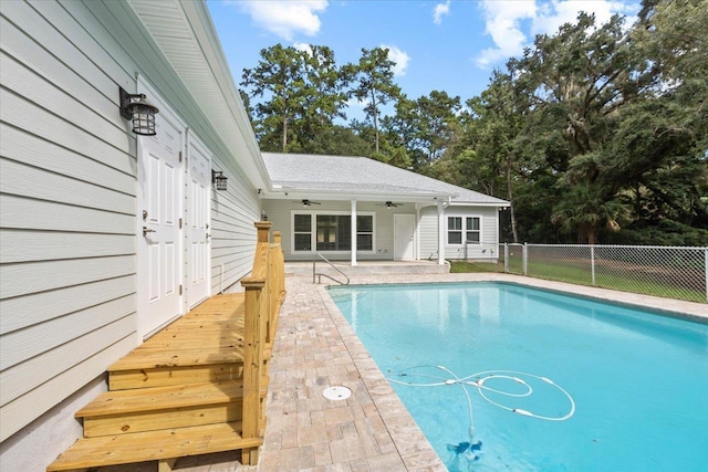 3034 Lakeshore Dr, Tallahassee, FL 32312 - view of pool with a ceiling fan and a patio area