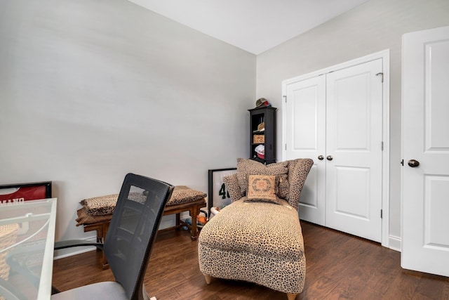 3260 Coneflower Dr, Tallahassee, FL 32311 - sitting room featuring dark wood-type flooring and baseboards