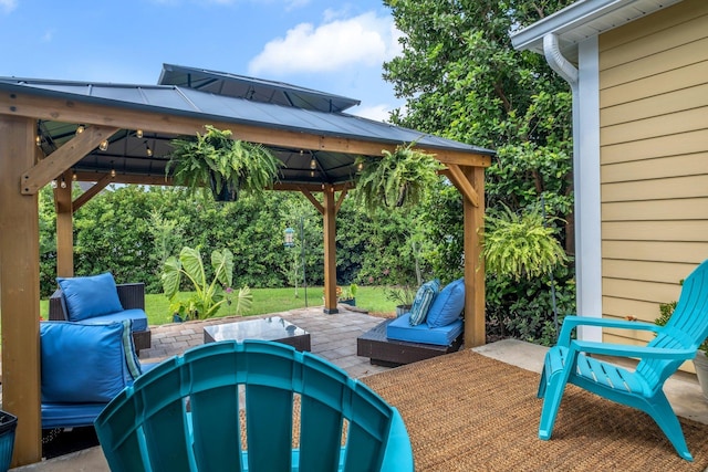 3260 Coneflower Dr, Tallahassee, FL 32311 - view of patio with a gazebo and a fire pit