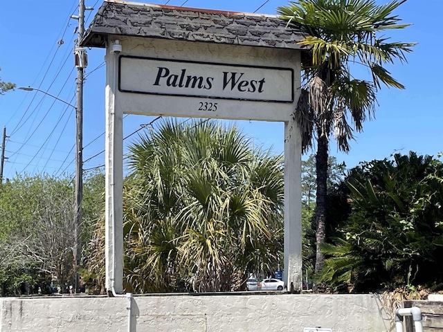 view of community sign