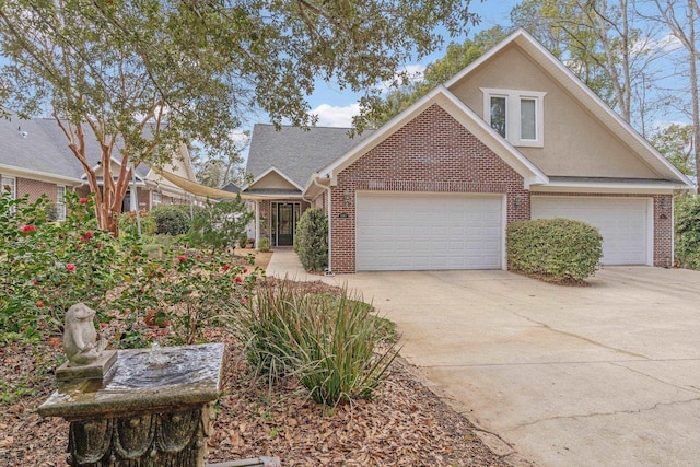 view of property featuring a garage