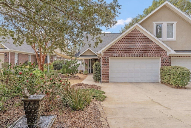 view of front of house with a garage