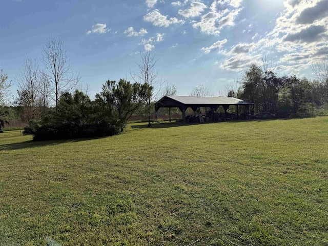 view of yard with a gazebo