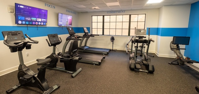 121 N Monroe St Unit 8007, Tallahassee, FL 32301 - exercise room with a drop ceiling and baseboards