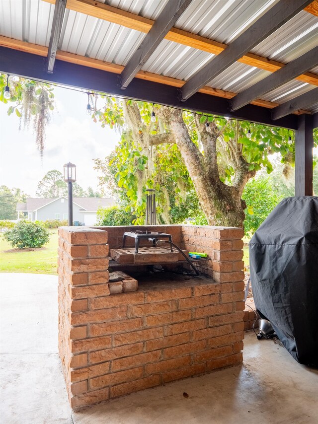 view of patio with grilling area