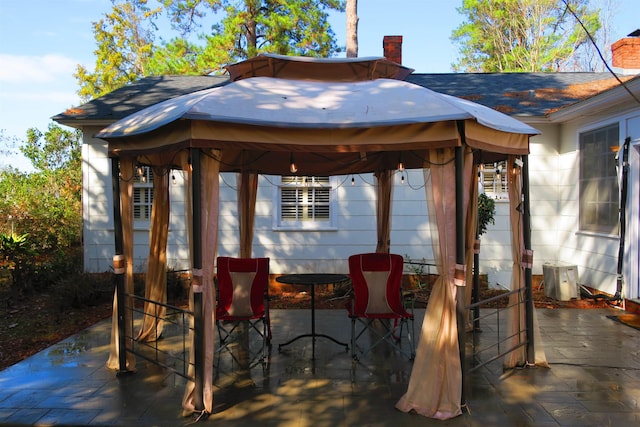 view of patio / terrace featuring a gazebo