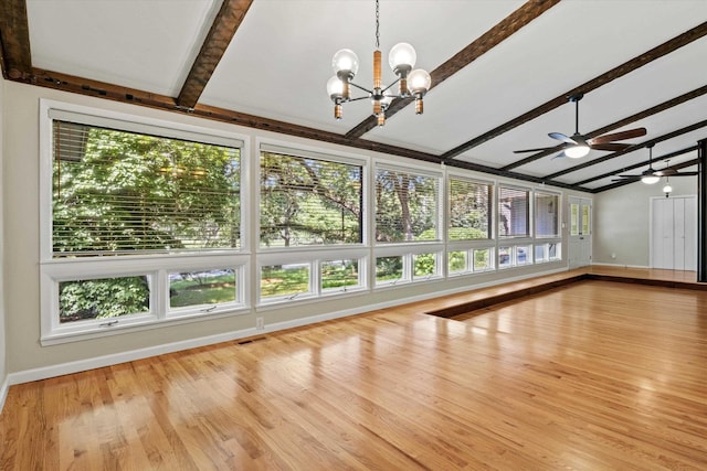 2521 Harriman Cir, Tallahassee, FL 32308 - empty room featuring a chandelier, wood finished floors, and a ceiling fan