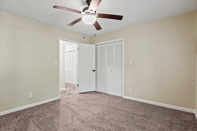 2521 Harriman Cir, Tallahassee, FL 32308 - unfurnished bedroom with carpet flooring, a closet, and ceiling fan